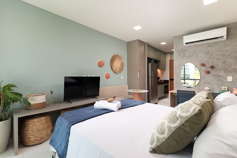 Flat Completo Varanda no Resort Malia - Muro Alto