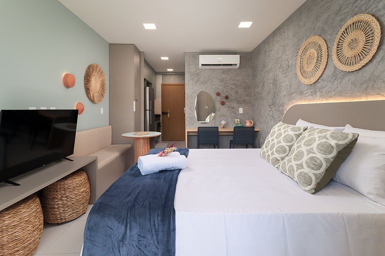 Flat Completo Varanda no Resort Malia - Muro Alto