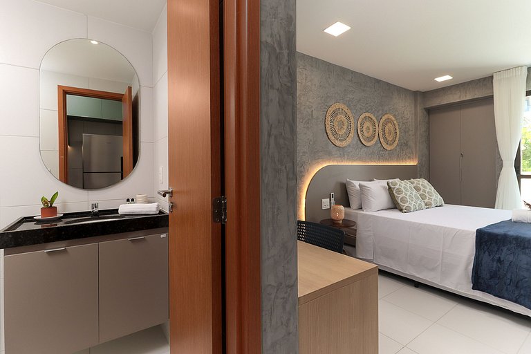 Flat Completo Varanda no Resort Malia - Muro Alto