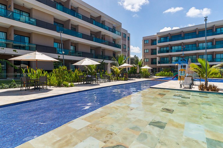 Flat Completo Varanda no Resort Malia - Muro Alto