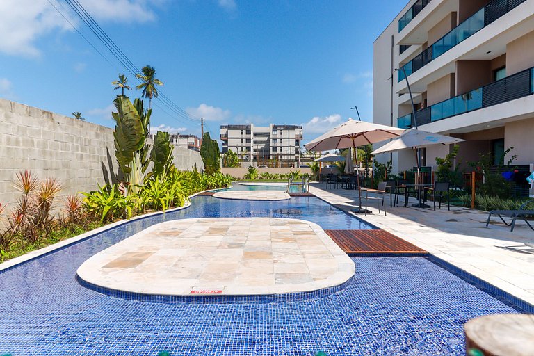 Flat Completo Varanda no Resort Malia - Muro Alto