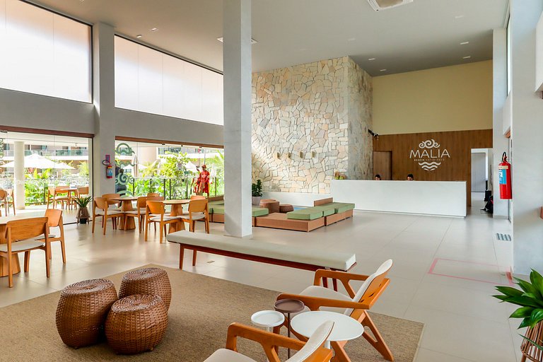 Flat Completo Varanda no Resort Malia - Muro Alto