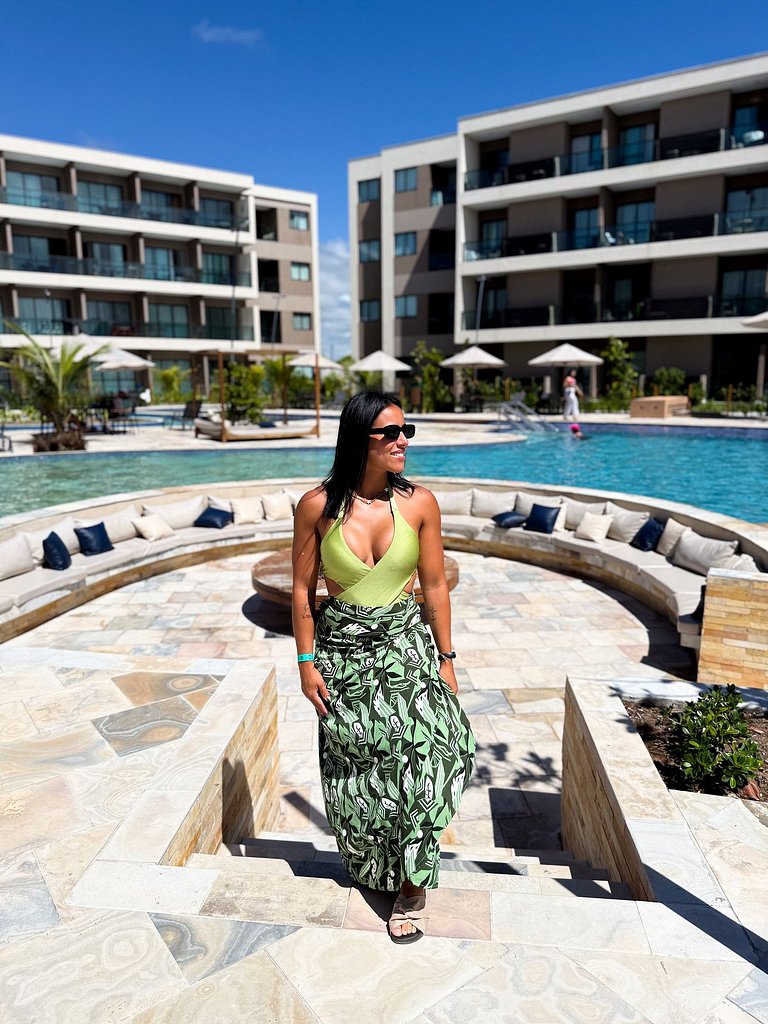 Flat Completo Varanda no Resort Malia - Muro Alto