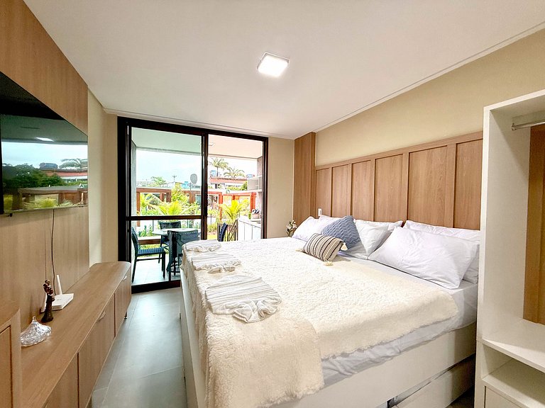 Studio Premium no Beach Class Summer | Resort na Praia do Cu