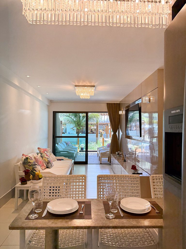 Flat Luxuoso Piscina Privativa Resort Polinésia