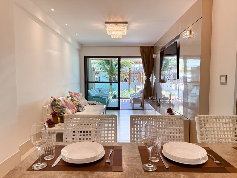 Flat Luxuoso Piscina Privativa Resort Polinésia