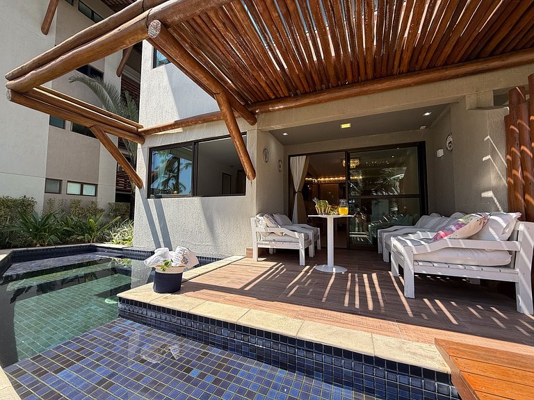 Flat Luxuoso Piscina Privativa Resort Polinésia