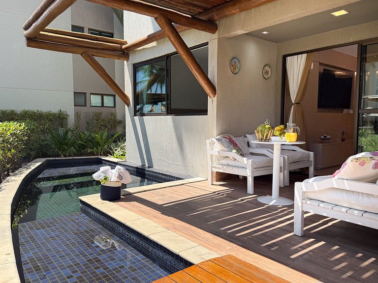 Flat Luxuoso Piscina Privativa Resort Polinésia