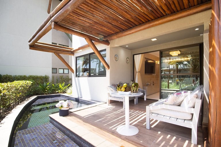 Flat Luxuoso Piscina Privativa Resort Polinésia