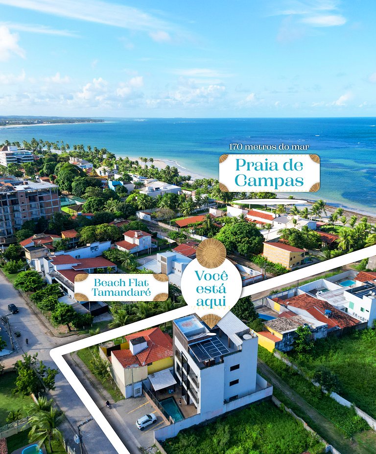 Lindo e Confortável Flat na Praia Tamandaré #201